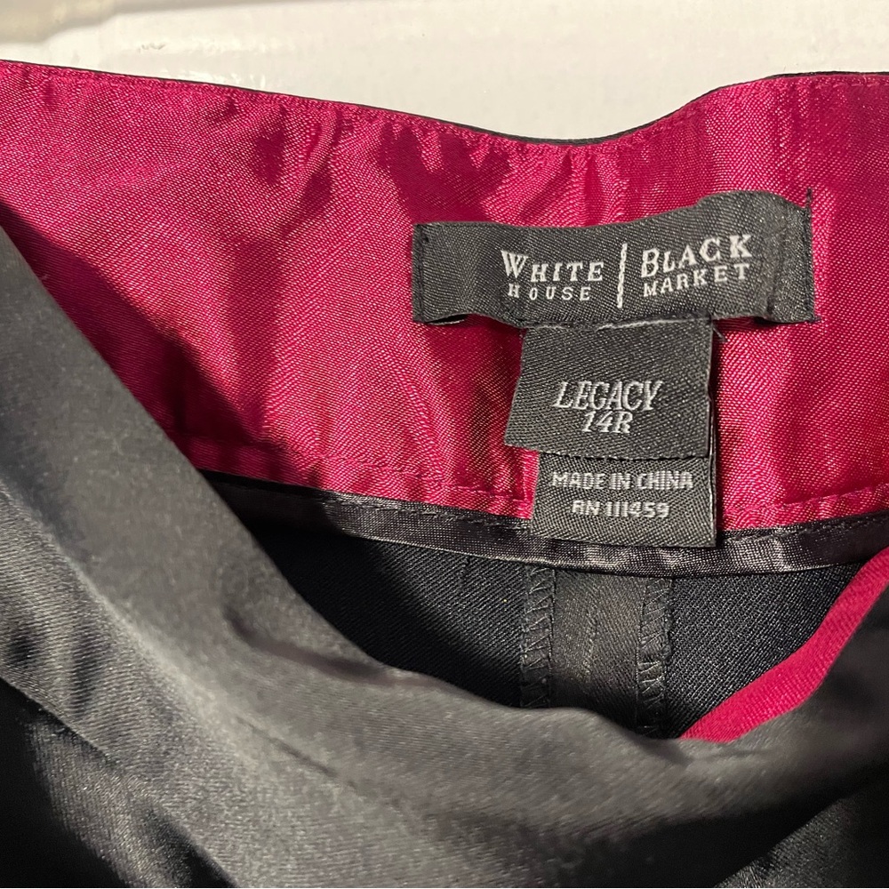 White House Black Market Black Satin Dress Pants